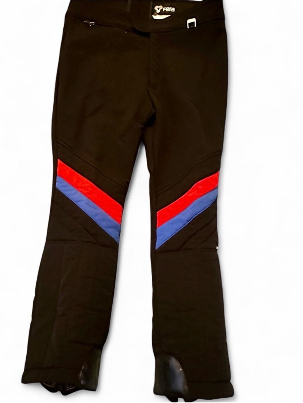 Fera Men's Black Joggers with Red and Blue Chevron Panels